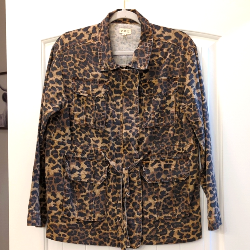 POL Animal Print Cargo Jacket